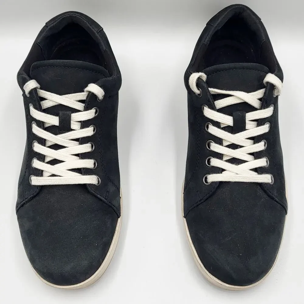 ABEO Addie Black Nubuck Leather Lace-Up Cushioned Casual Sneakers Women's 6.5